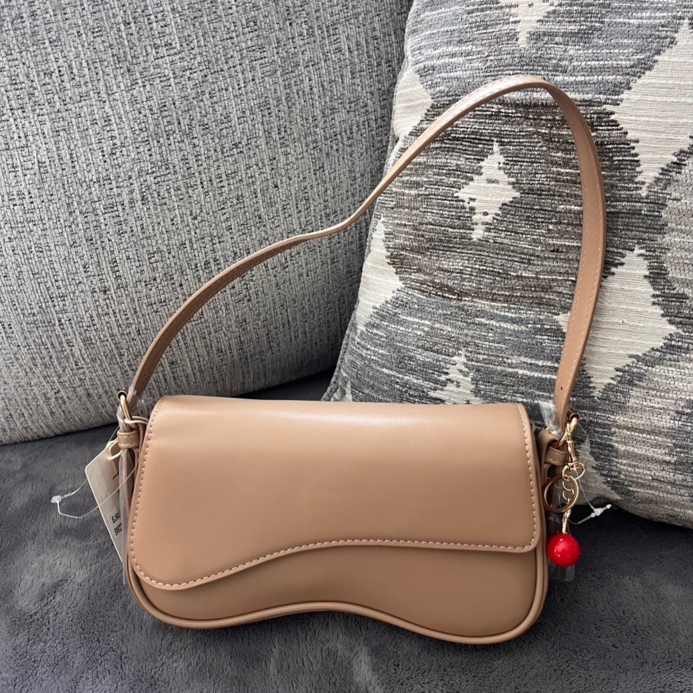 NEW Nude Cherry Charm Clutch Purse